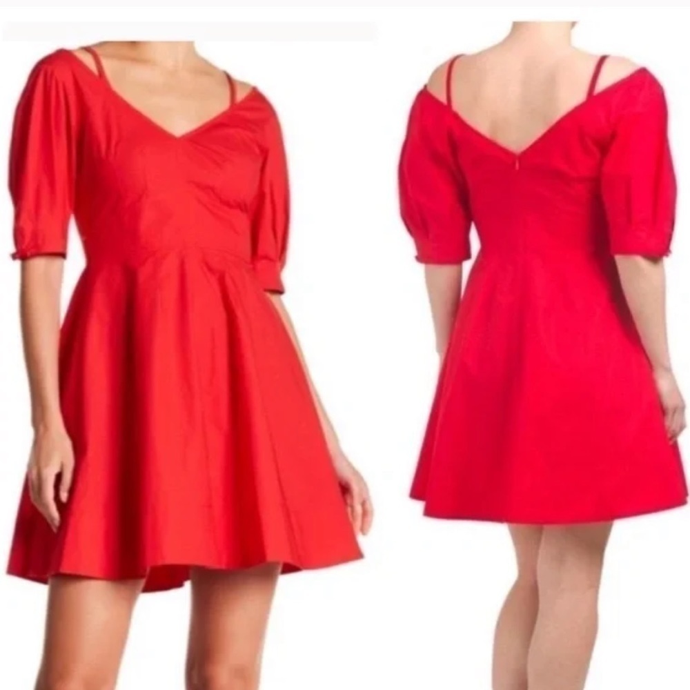 10 Crosby Derek Lam Red One Mini Dress Size 8 Valentines  Party NWT Romantic